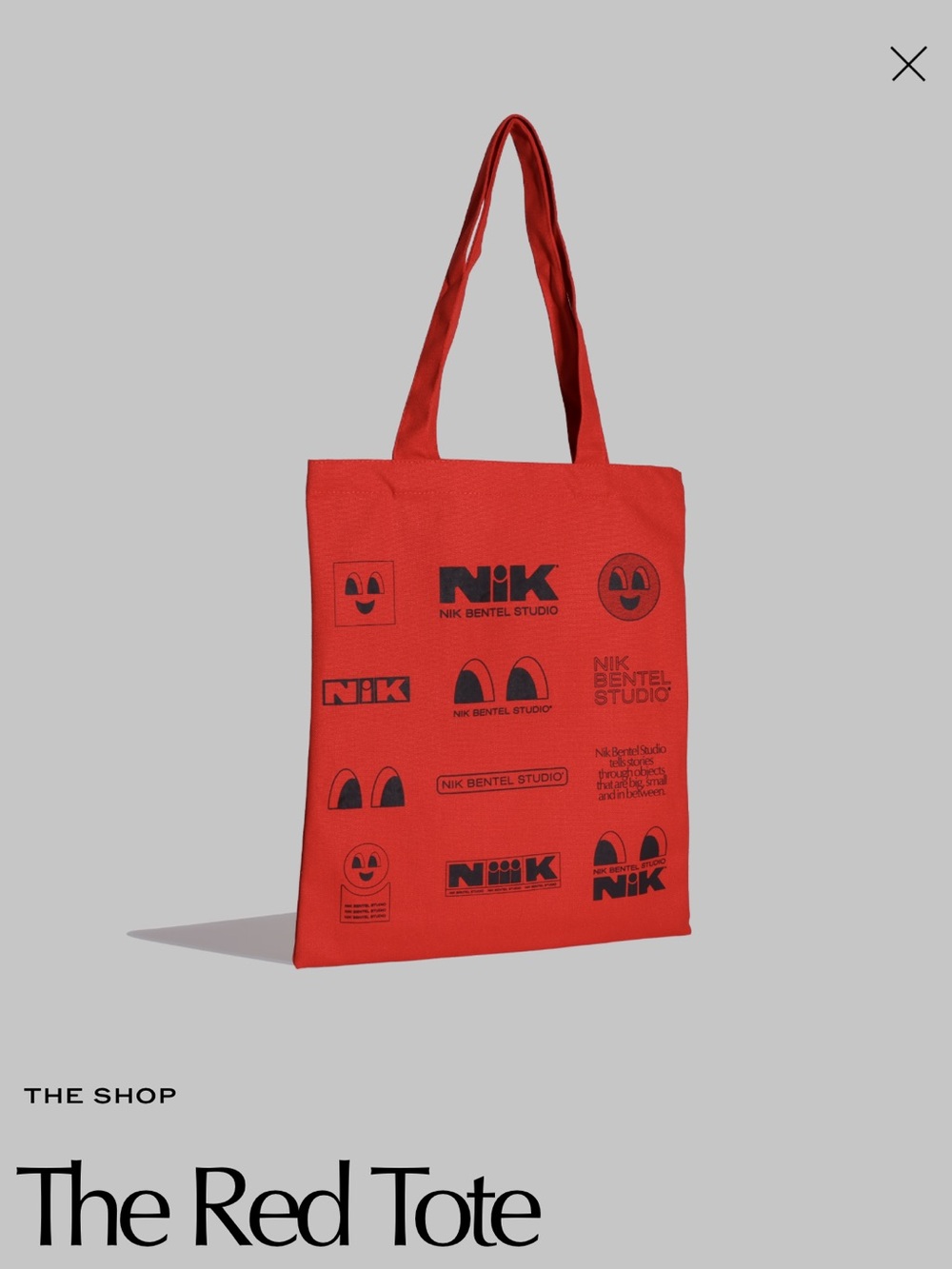 Nik Bentel Studios The Red Tote Bag NEW WITH TAGS + SEALED PACKAGE